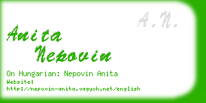 anita nepovin business card